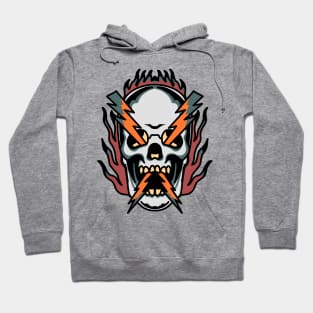 thunder skull tattoo art Hoodie